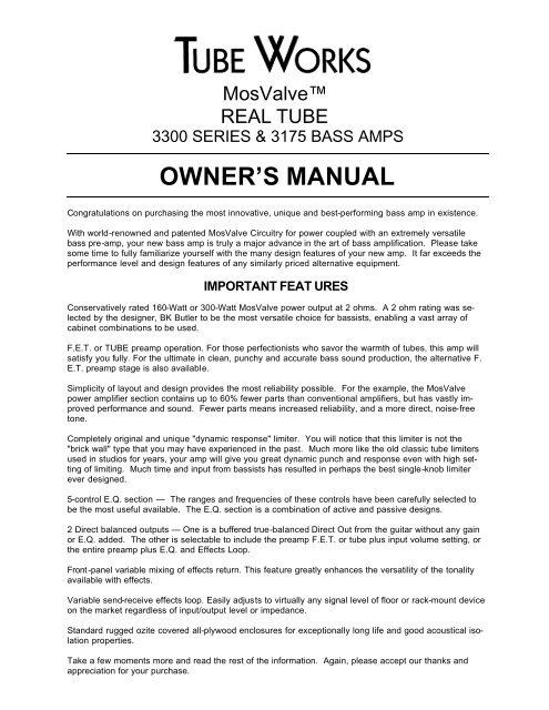 OWNER'S MANUAL - Genz Benz