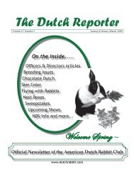 The Dutch Reporter - American Dutch Rabbit Club