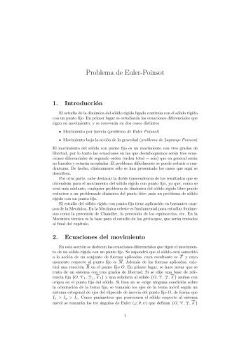 Problema de Euler-Poinsot - MecFunNet