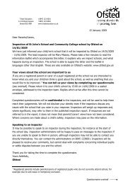 Letter to parents from Ofsted - St John's School and Community ...