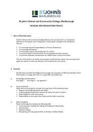 Sex Education Policy - St John's School and Community College