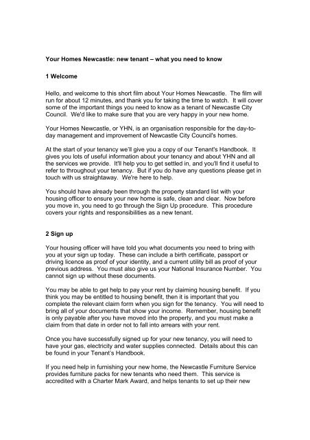 Your Homes Newcastle New Tenant â What You Need To Know 1