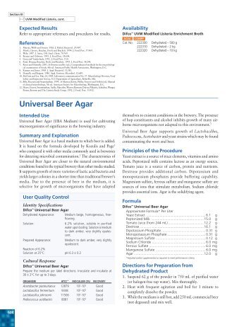 Universal Beer Agar - BVA Scientific