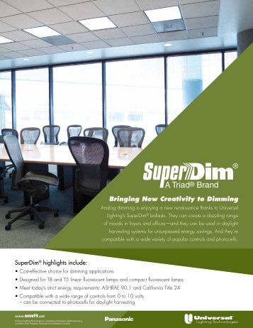 SuperDim Brochure - Universal Lighting Technologies