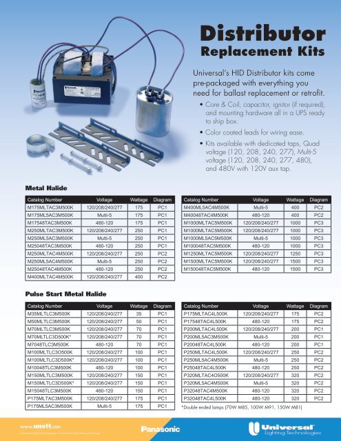 Distributor Replacement Kits - Universal Lighting Technologies