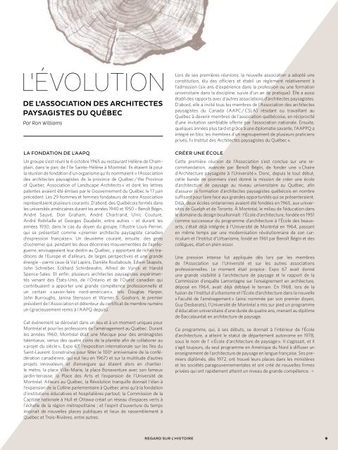 PAYSAGES 2015 - La revue annuelle de l'AAPQ