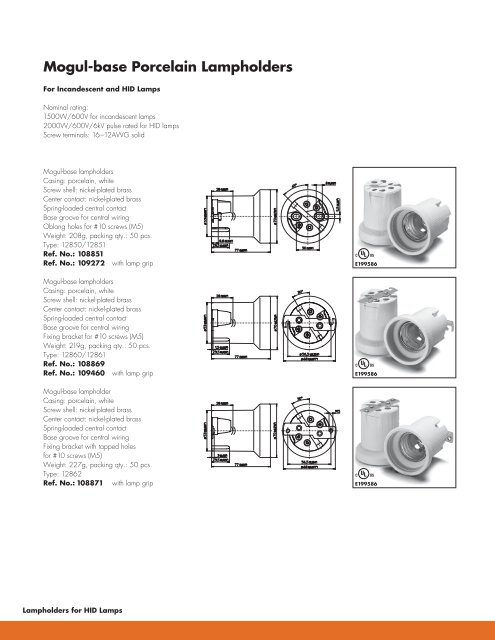 Medium-base Lampholders