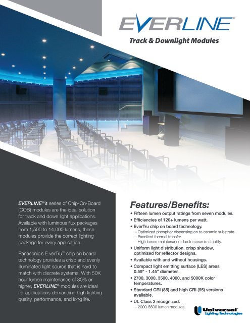 Everline Led Track Downlight Brochure Universal Lighting Everline Led Track Downlight Brochure