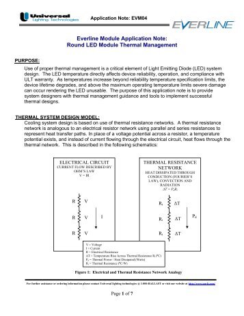 Round LED Module Thermal Management - Universal Lighting ...