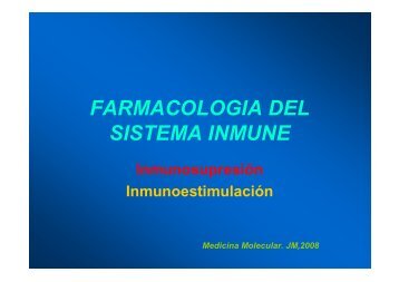 FARMACOLOGIA DEL SISTEMA INMUNE