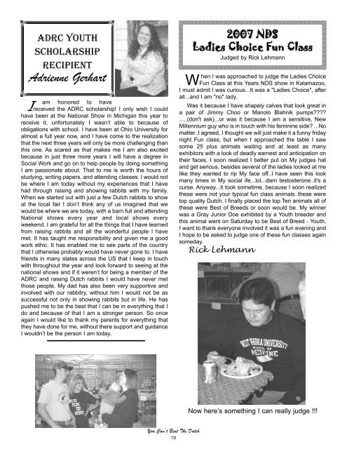 April May June 2007 Issue - American Dutch Rabbit Club