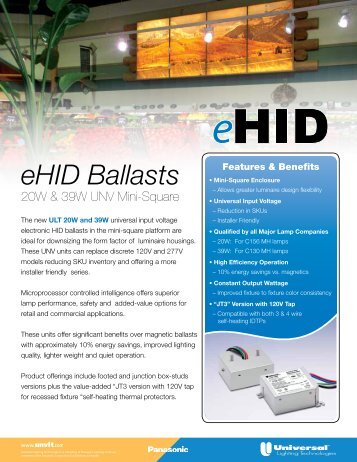 eHID Ballasts - Universal Lighting Technologies