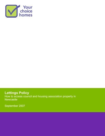 Lettings Policy - Your Homes Newcastle