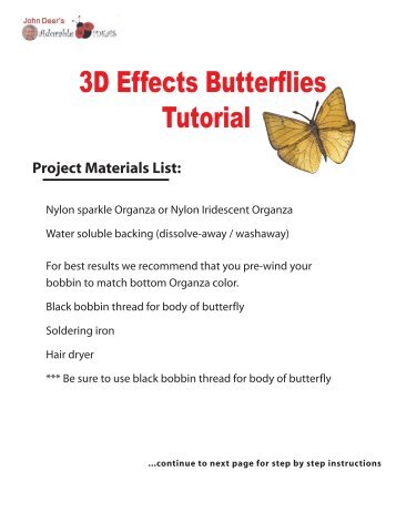 3D Effects Butterflies Tutorial