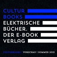 CulturBooks Verlag Vorschau Sommer 2015