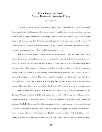 Good High School Essay Examples Ethos Logos And Pathos Ageless Rhetoric In Persuasive Writing Essay On English Subject also High School Essay Examples Logos Ethos And Pathos George Washington Essay Paper