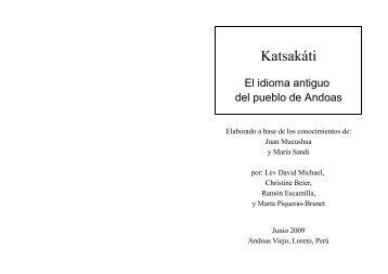 KatsakÃ¡ti: El idioma antiguo del pueblo de Andoas - cabeceras.org