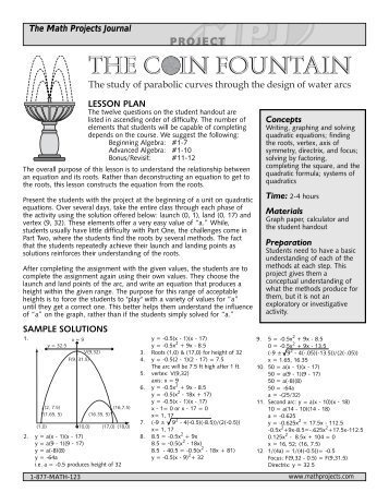 coin fountain - The Math Projects Journal