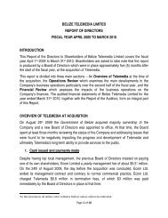 Director's Report - Belize Telemedia Limited