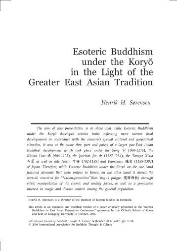 Esoteric Buddhism under the KoryÅ in the Light of ... - Buddhism.org