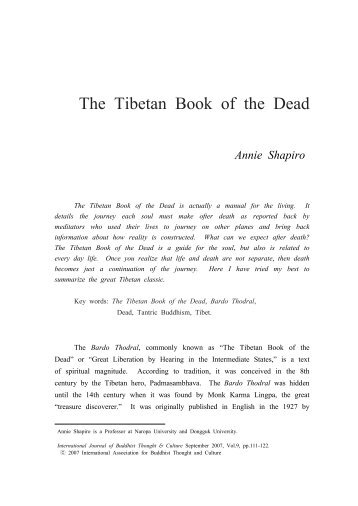 The Tibetan Book of the Dead - Buddhism.org
