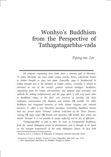 Wonhyo's Buddhism from the Perspective of ... - Buddhism.org