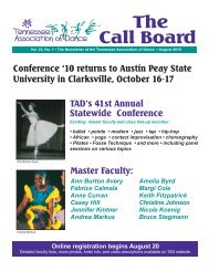 The Call Board - Tennessee Association of Dance