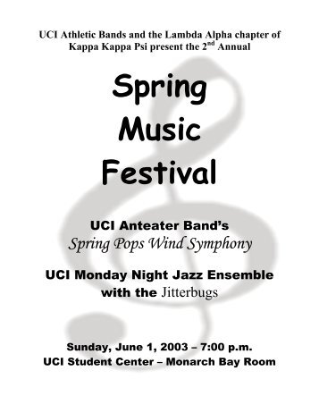 Spring Music Festival - University of California, Irvine
