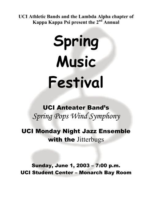 Spring Music Festival - University of California, Irvine