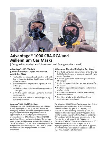 Advantage 1000 CBA-RCA/Millennium Gas Mask