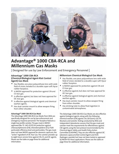 Msa Millennium Gas Mask Size Chart