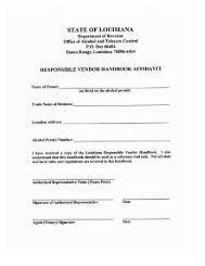 Responsible Vendor Handbook. - ATC - Louisiana