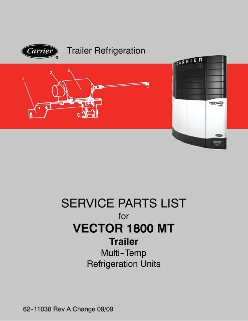 service parts list vector 1800 mt - Sunbelt Transport Refrigeration