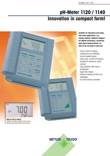 pH-Meter 1120 / 1140 Innovation in compact form!