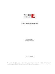 CLARA THOMAS ARCHIVES - York University