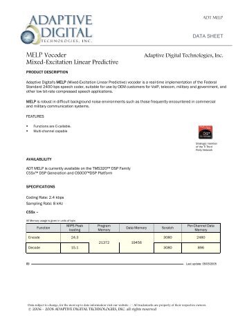 ADT MELP Coder - Modulo.co.il