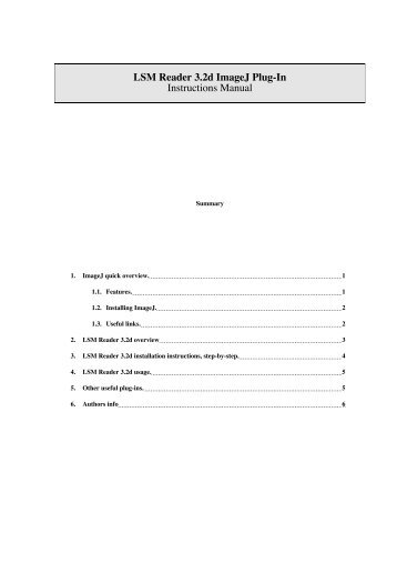 LSM Reader 3.2d ImageJ Plug-In Instructions Manual