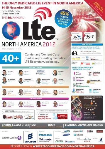 the only dedicated lte event in north america - Informa Telecoms ...