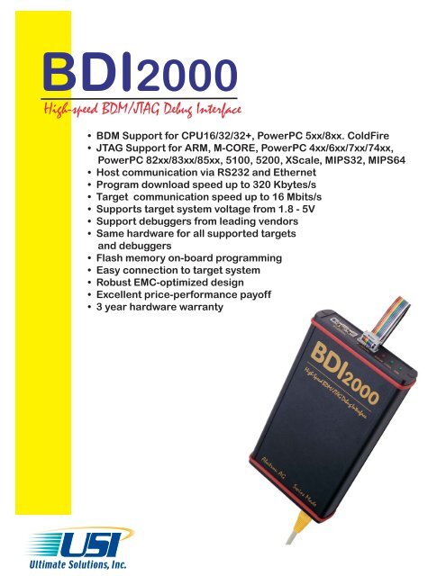 BDI2000 Datasheet - Ultimate Solutions