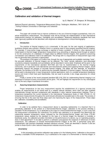 Calibration and validation of thermal imagers - QIRT