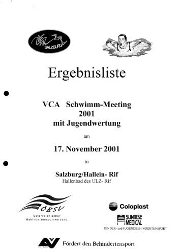 VCA-Schwimm-Meeting - Ergebnislisten des Ã¶sterreichischen ...