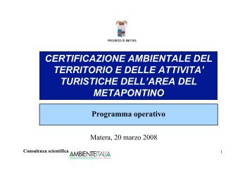 certificazione ambientale del territorio e delle attivita