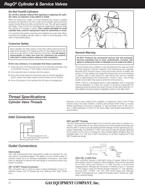 RegOÂ® Cylinder & Service Valves - Gas Equipment Company, Inc.