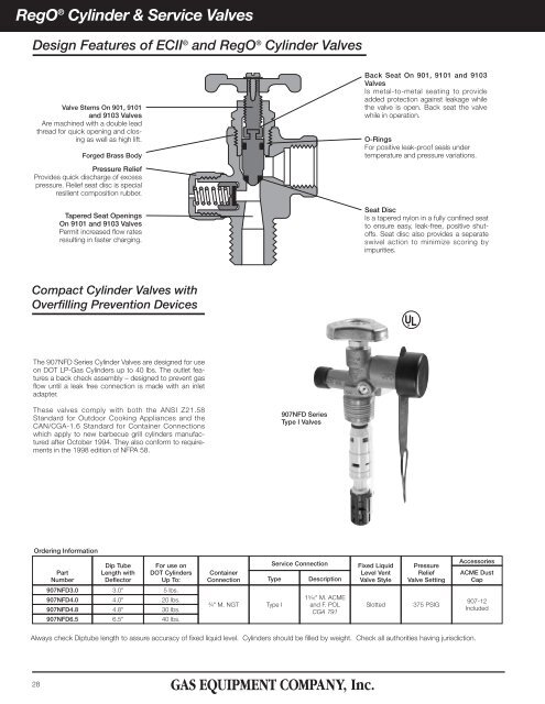 RegOÂ® Cylinder & Service Valves - Gas Equipment Company, Inc.