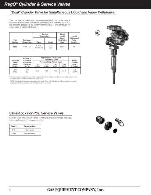 RegOÂ® Cylinder & Service Valves - Gas Equipment Company, Inc.