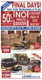 A DISCOUNT EQUAL TO YOUR SALES TAX!â  - Levin Furniture