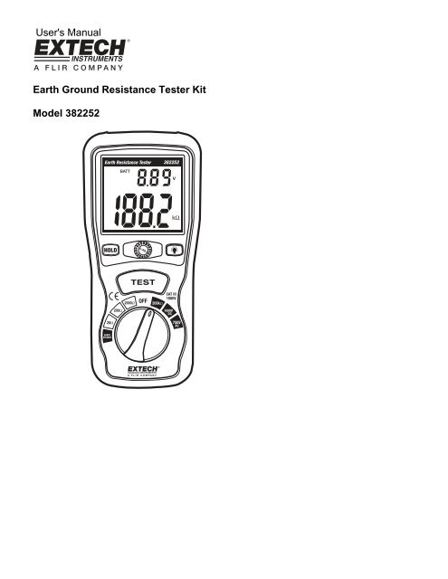 User's Manual Earth Ground Resistance Tester Kit Model 382252