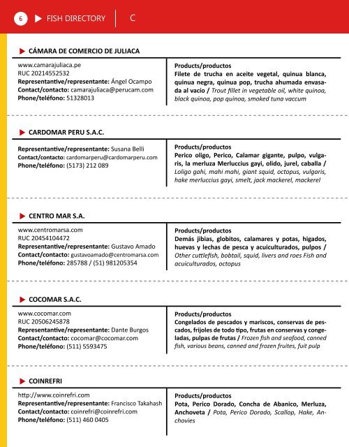 Fish Section - ExporPerú - Peruvian Suppliers Directory 2015