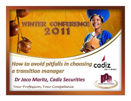 Dr Jaco Maritz, Cadiz Securities