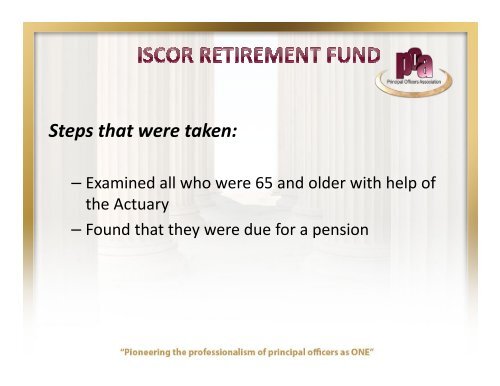 BULLY SINGH â¢Chairman, Iscor Retirement Fund &Iscor Unclaimed ...